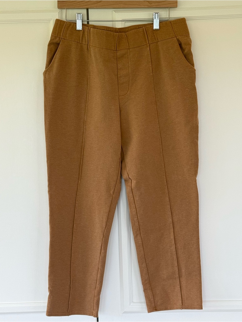 Garnet Hill Comfort Trousers in golden khaki size L (12 - 14)